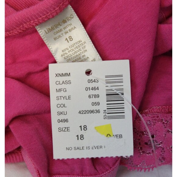 Y2K Limited Too Cami Tank Top 18 Rhinestone Silver Lace Neck Jr Pre-Teen Retro - Picture 8 of 8